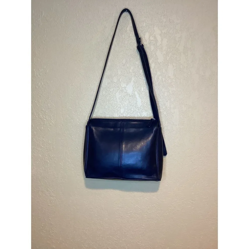 Giani Bernini Genuine Leather Black Shoulder Strap Handbag‎ Purse